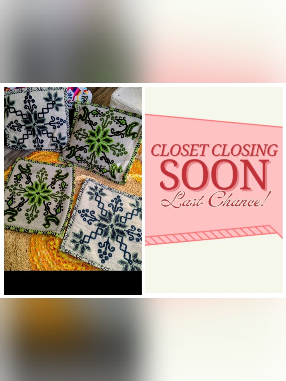 Mexican Wool Embroidered Decorative Pillows Cover Set,/4 MAKE AN OFFER///